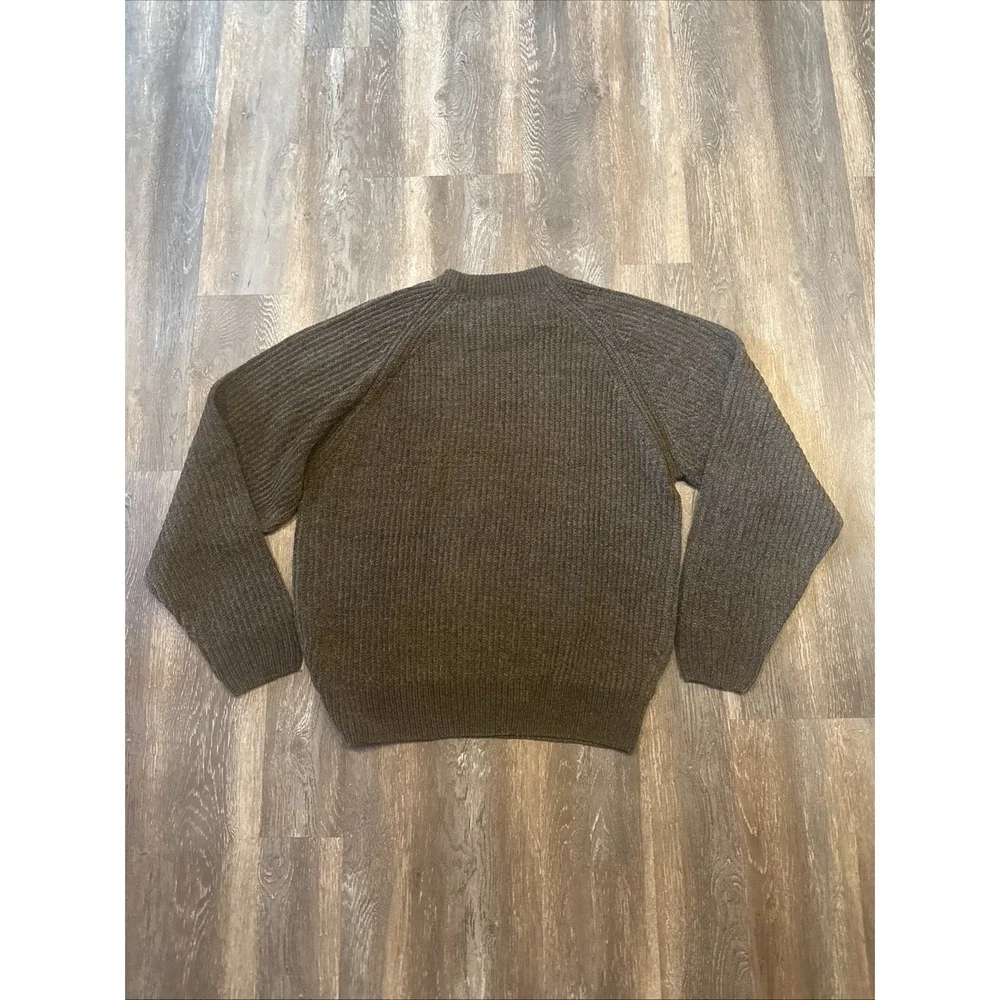 RS & Company Men's M Brown Ribbed Crewneck Sweater 100% Acrylic Raglan